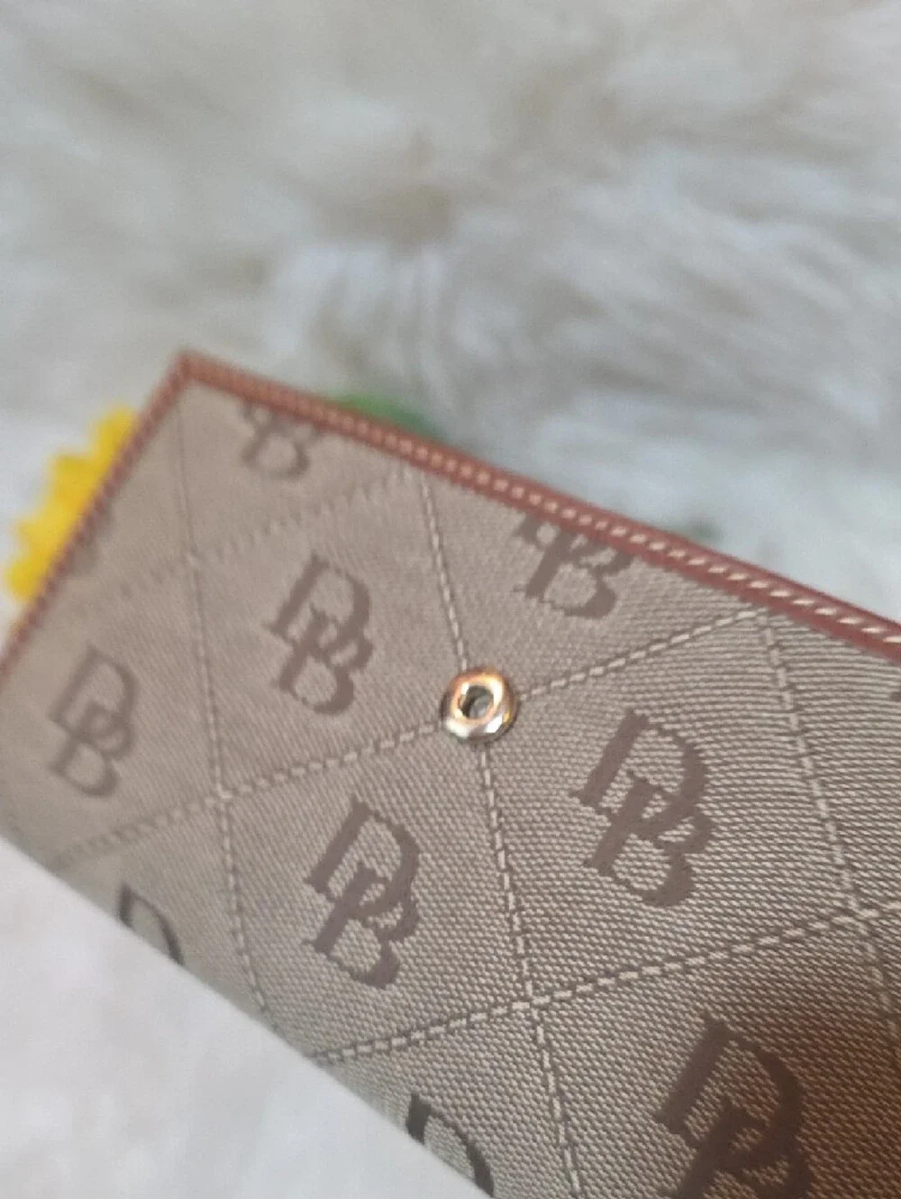 Dooney & Bourke Beige and Brown Signature Continental Wallet - Picture 10 of 13
